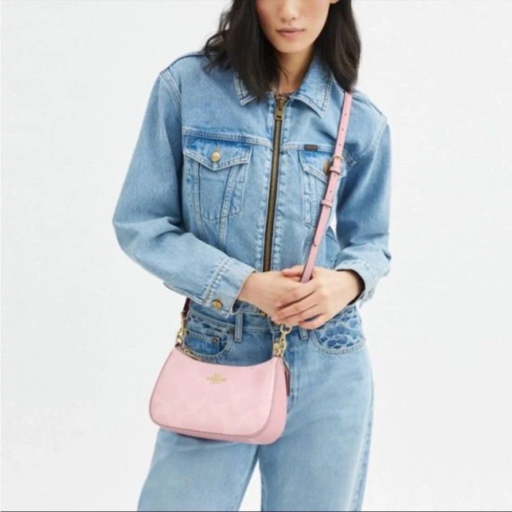 ‼️last 1‼️NWT！COACH TERI SHOULDER BAG IN SIGNATURE CANVAS（COACH CAL51） - Picture 7 of 9